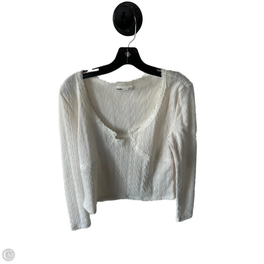 Top Long Sleeve By Elodie In Cream, Size: Xl