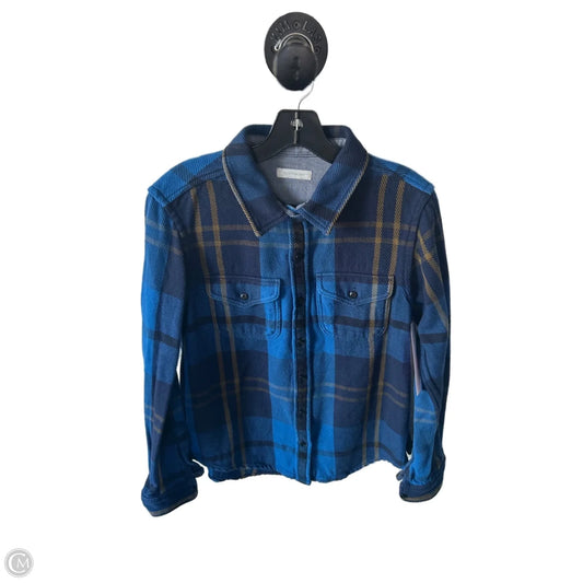 Jacket Shirt By Cmb In Blue & Gold, Size: Xs