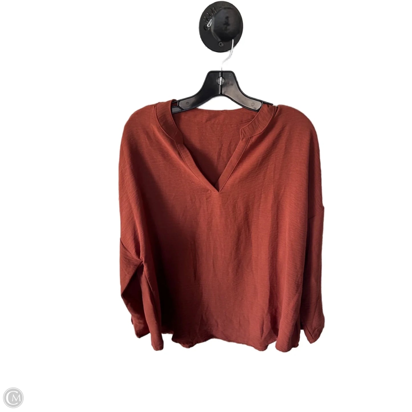 Top Long Sleeve By Shein In Orange, Size: Xxl