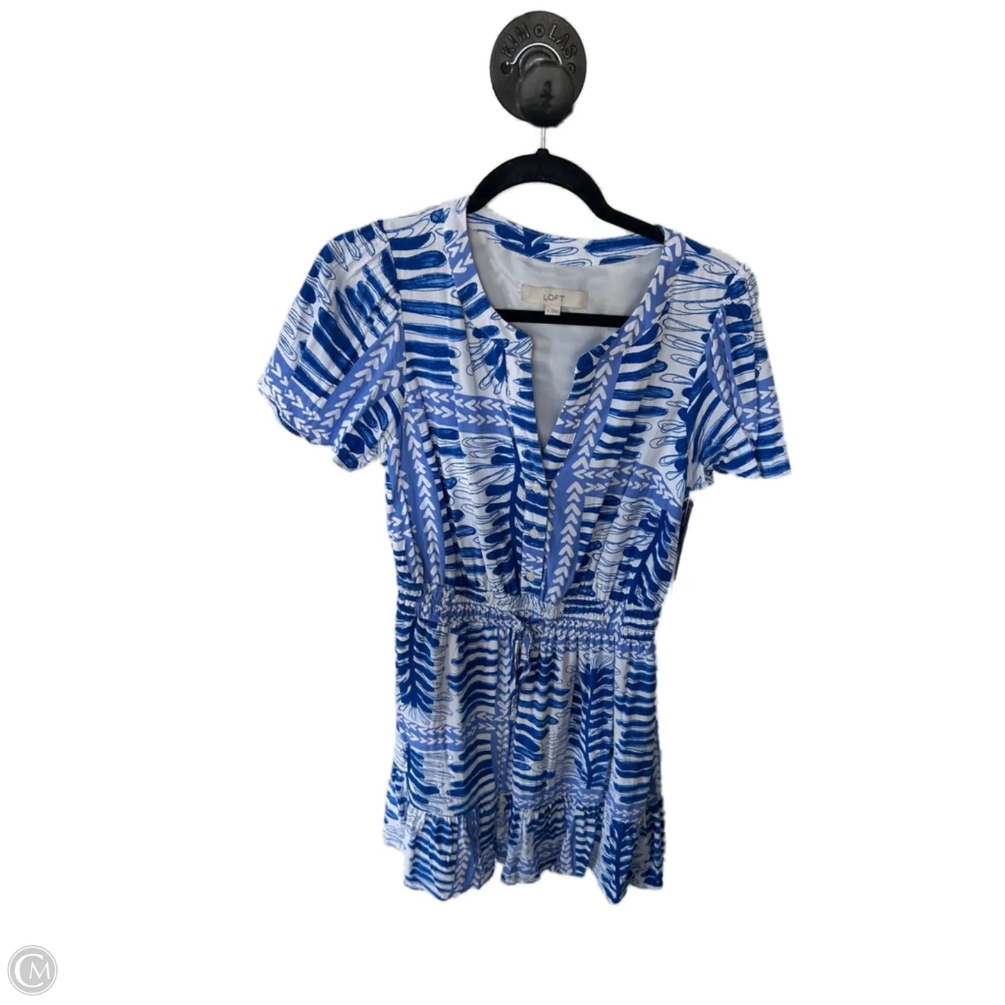 Dress Casual Short By Loft In Blue & White, Size: M