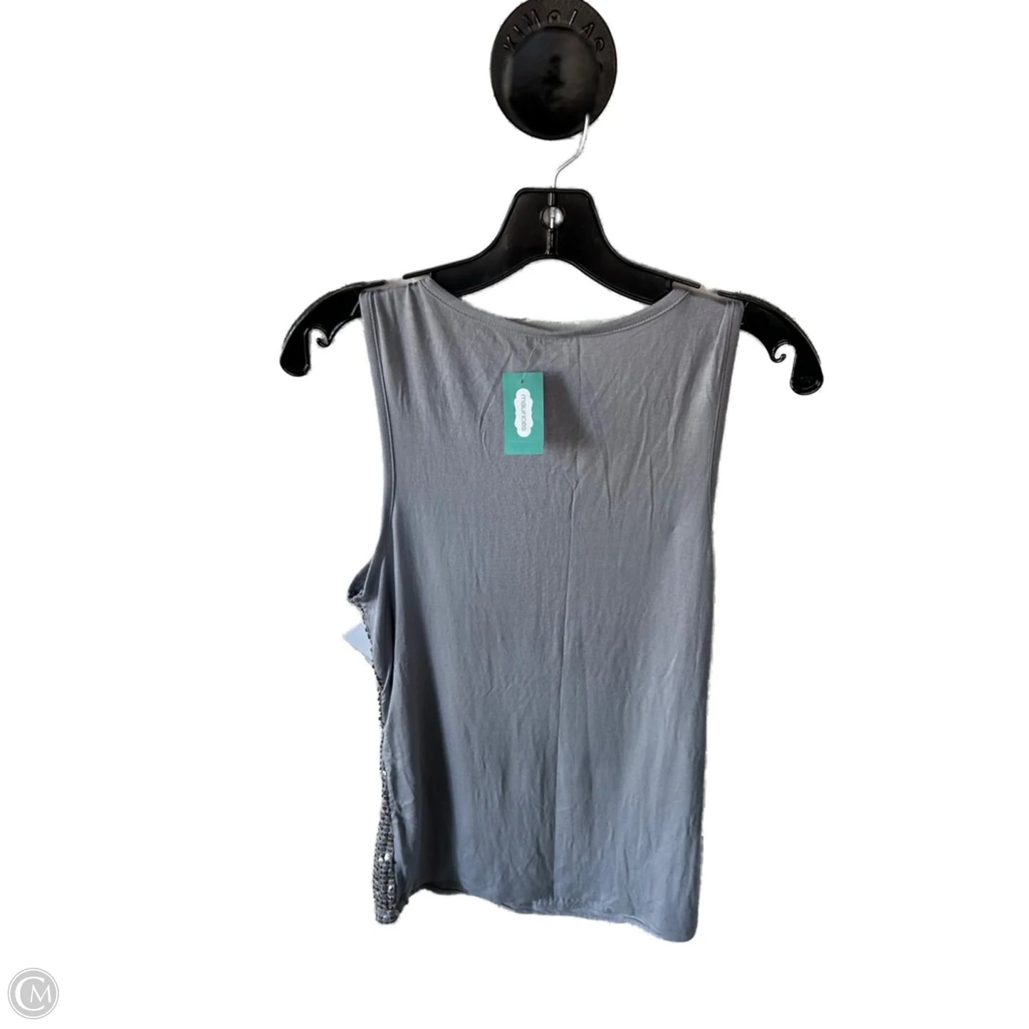 Top Sleeveless By Maurices In Grey & Silver, Size: L