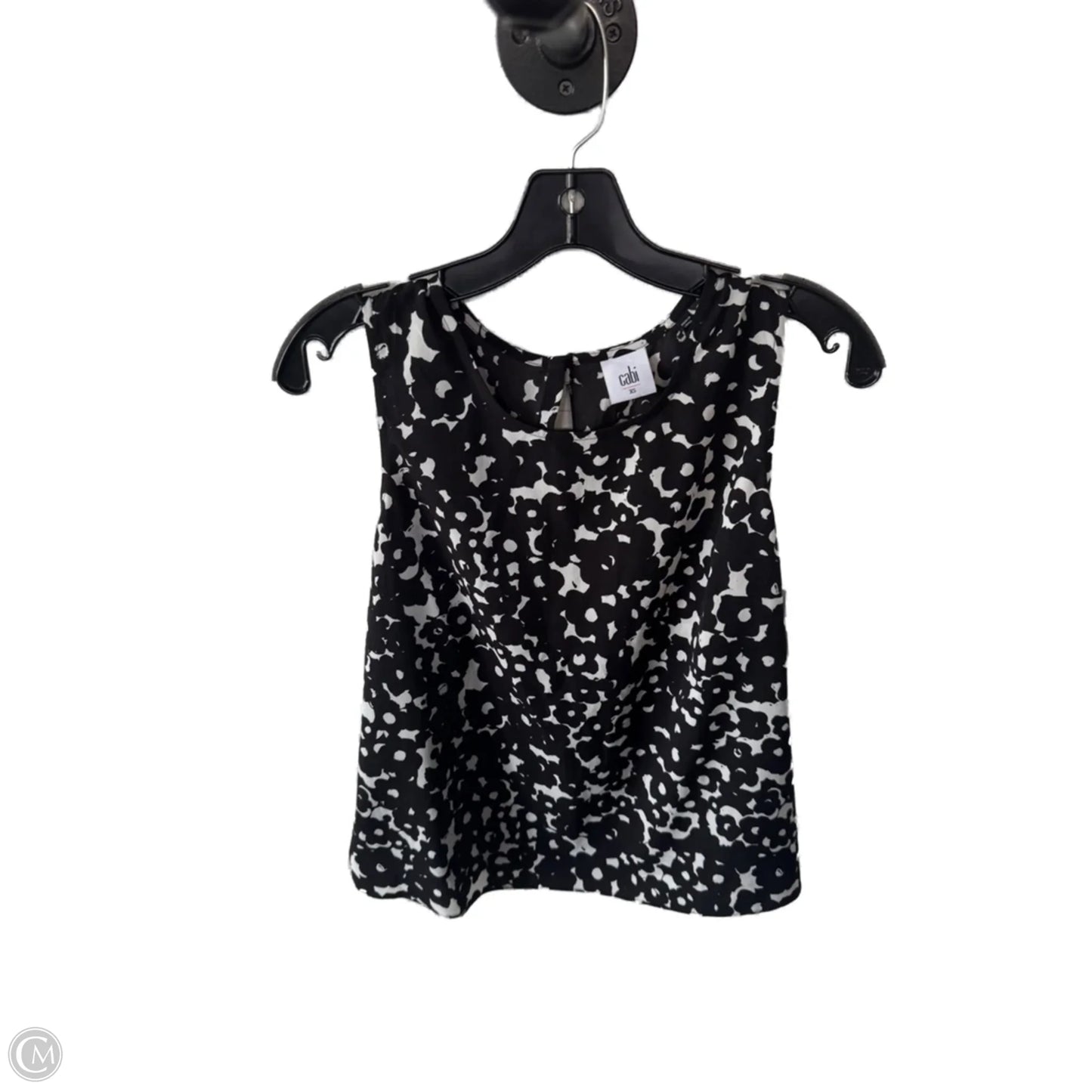 Top Sleeveless By Cabi In Black & White, Size: S