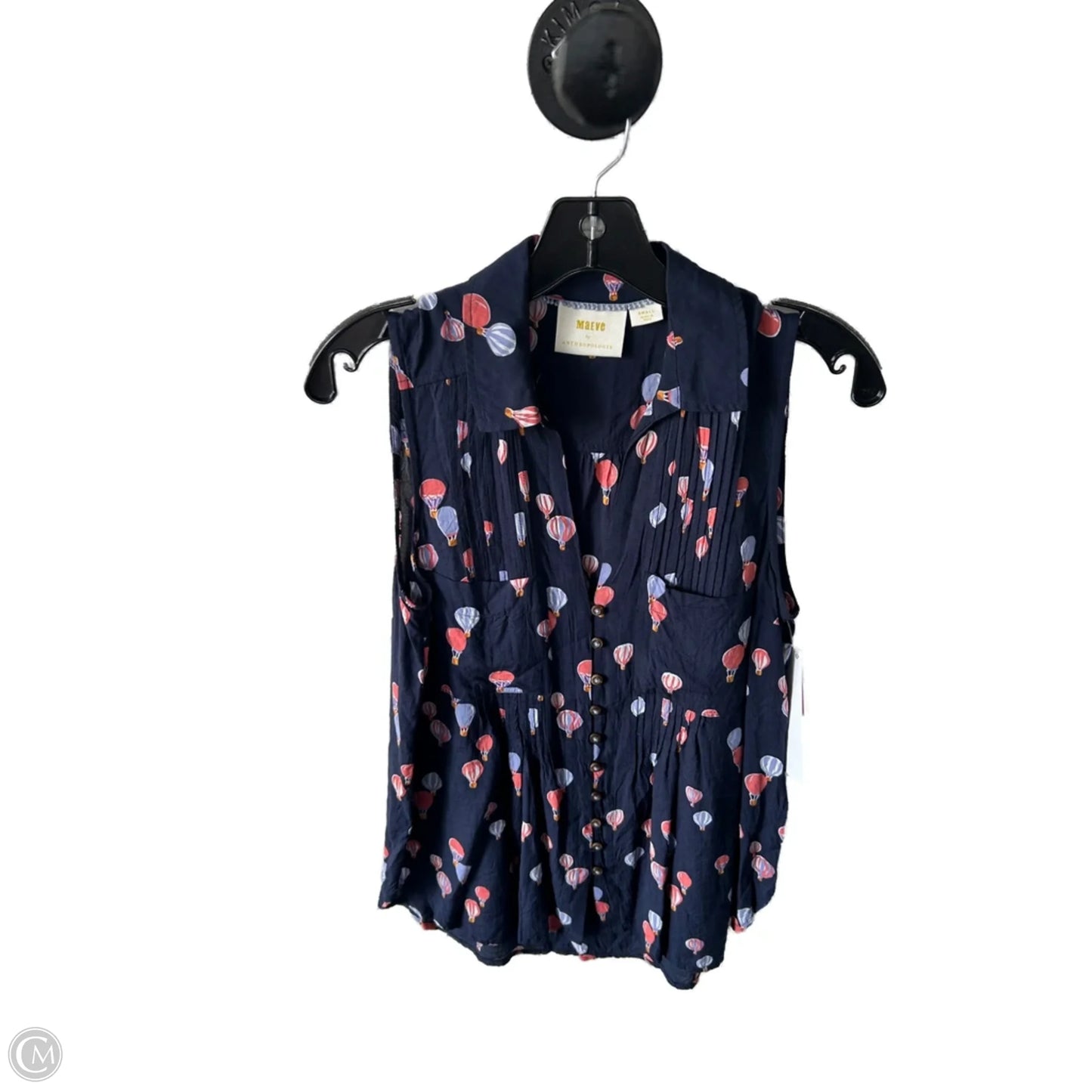 Top Sleeveless By Maeve In Blue & Pink, Size: S