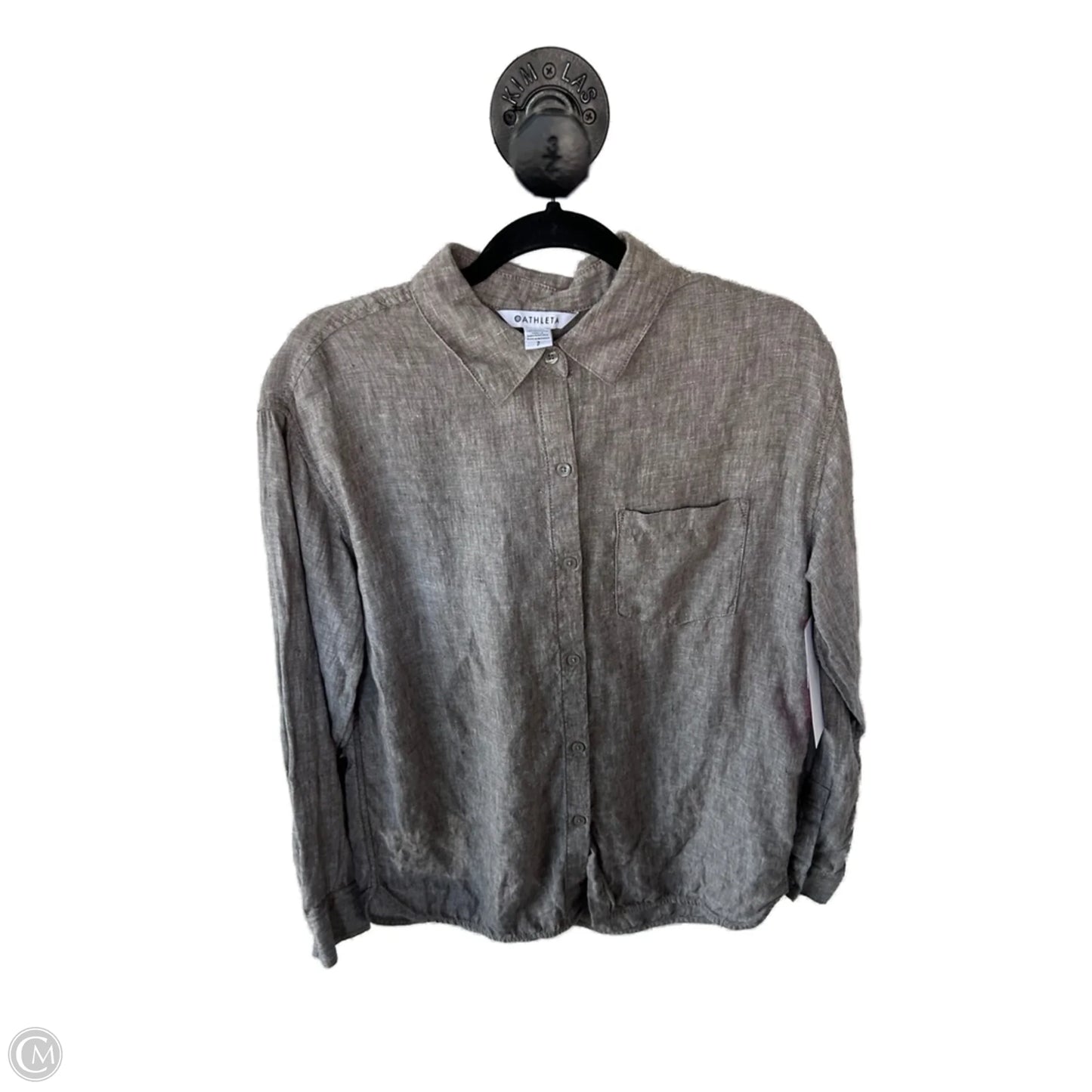 Top Long Sleeve By Athleta In Brown, Size: S