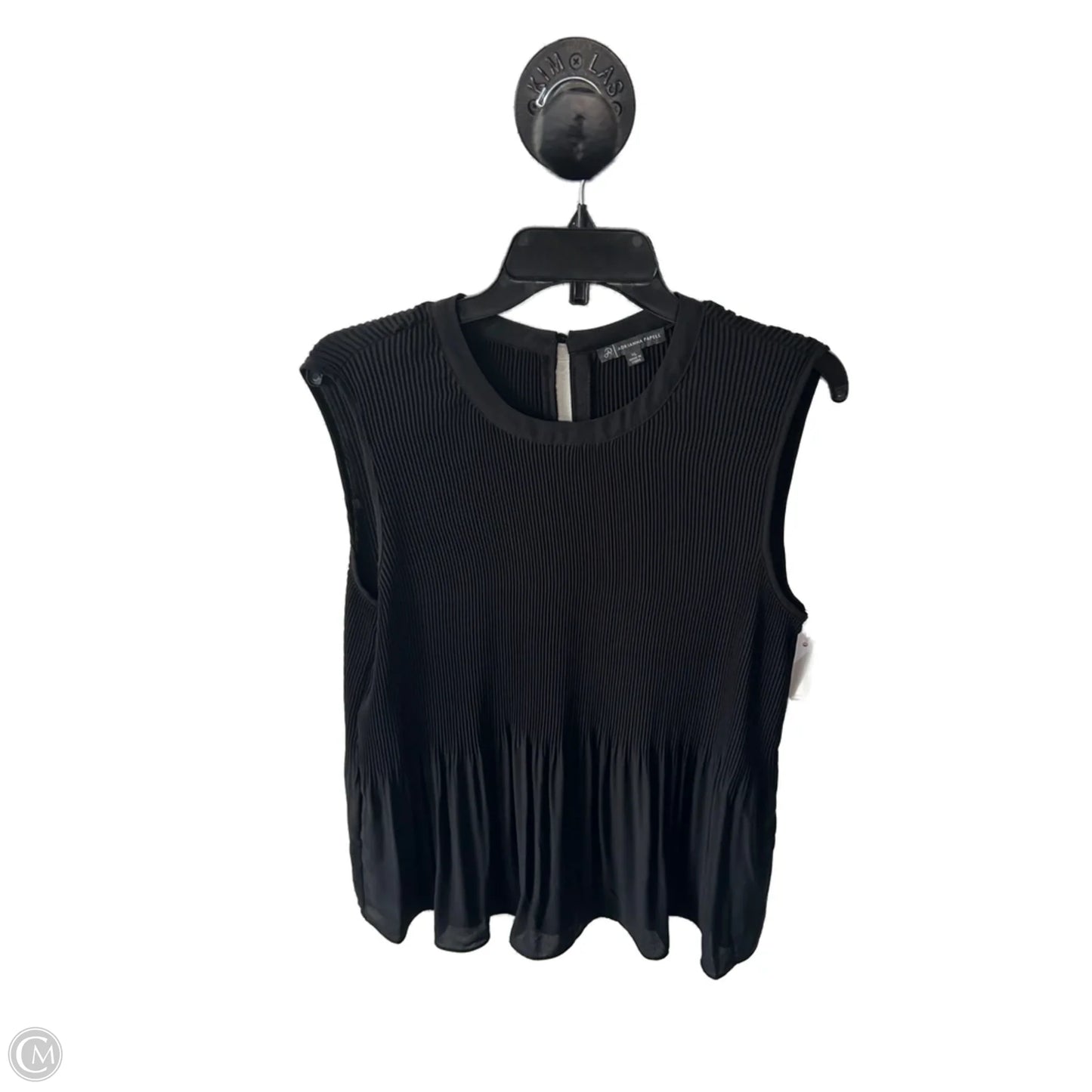 Top Sleeveless By Adrianna Papell In Black, Size: Xl