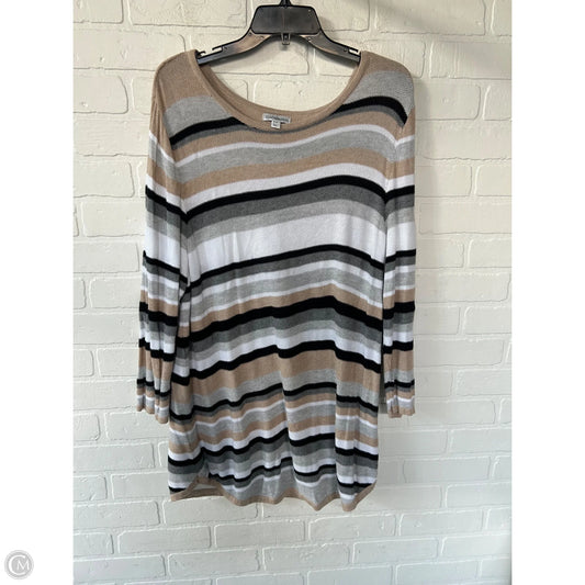 Sweater By Croft And Barrow In Grey & Tan, Size: Xxl