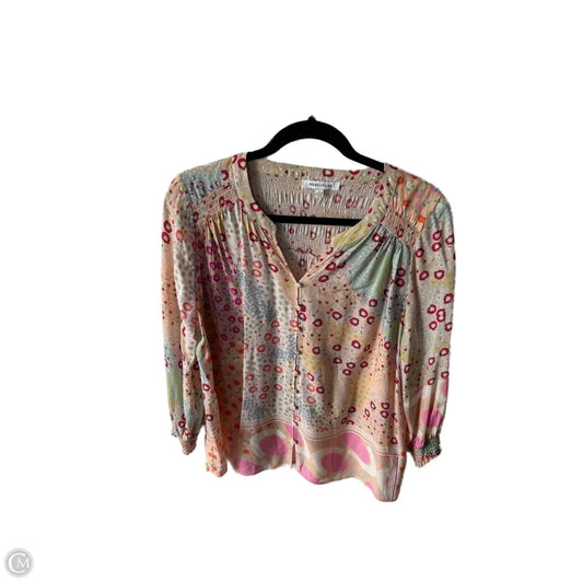 Top Long Sleeve By Rose And Olive In Orange & Pink, Size: L