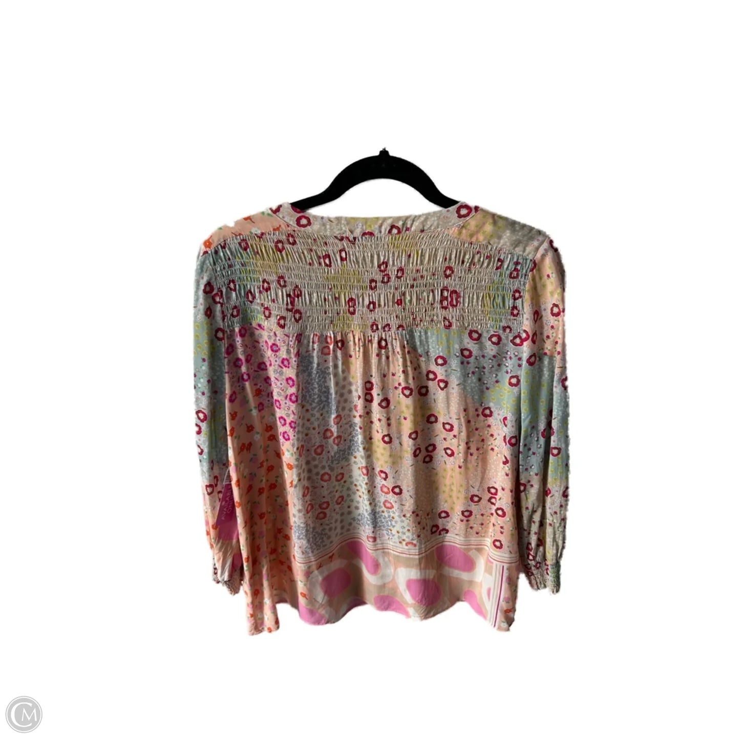 Top Long Sleeve By Rose And Olive In Orange & Pink, Size: L
