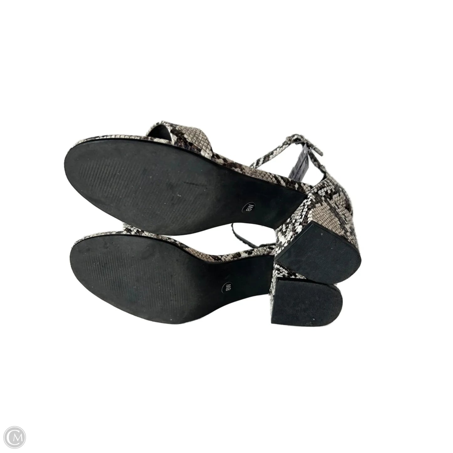 Sandals Heels Block By Amazon Essentials In Snakeskin Print, Size: 8