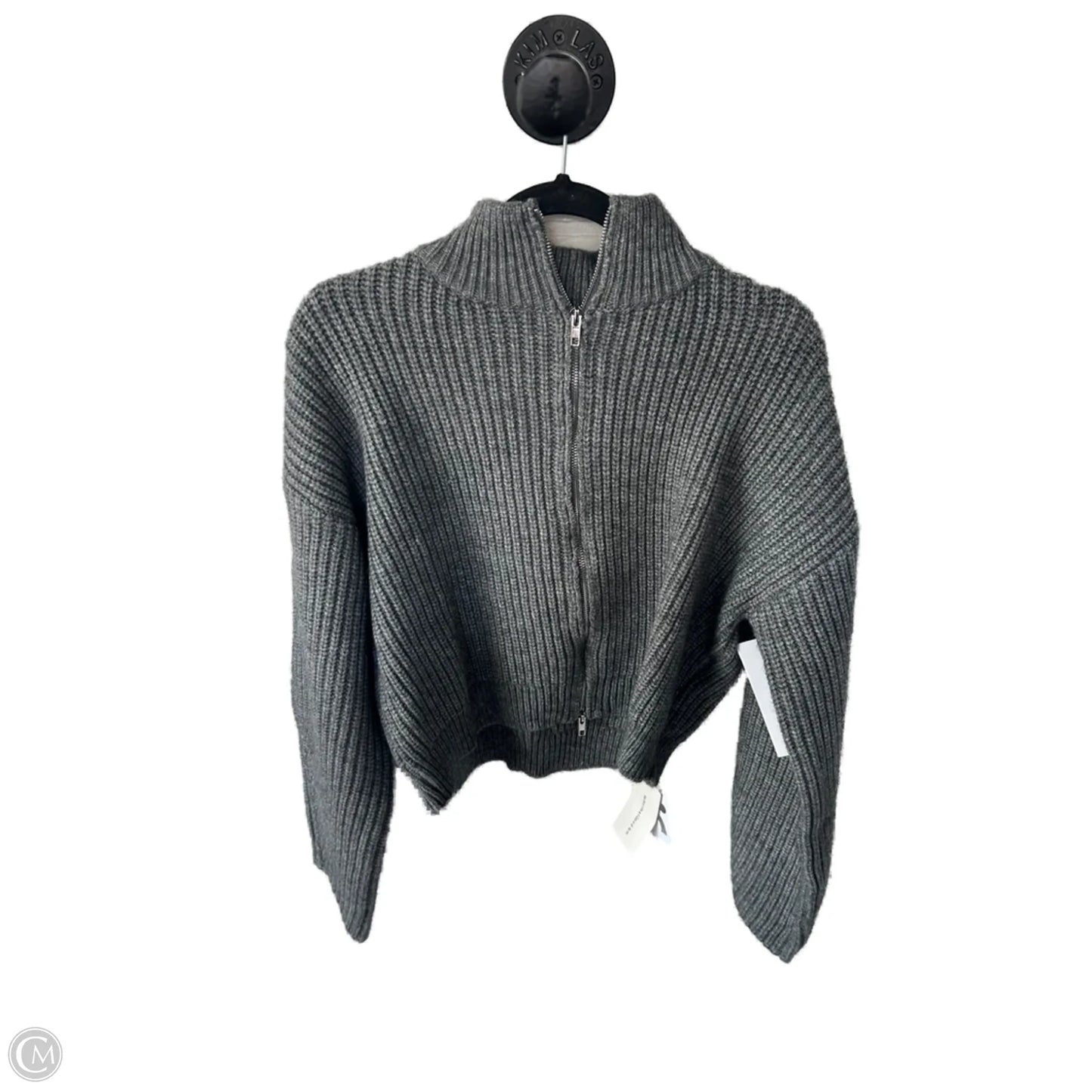 Sweater Cardigan By Cme In Grey, Size: L
