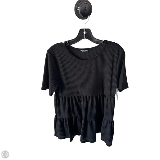 Top Short Sleeve By Clothes Mentor In Black, Size: L
