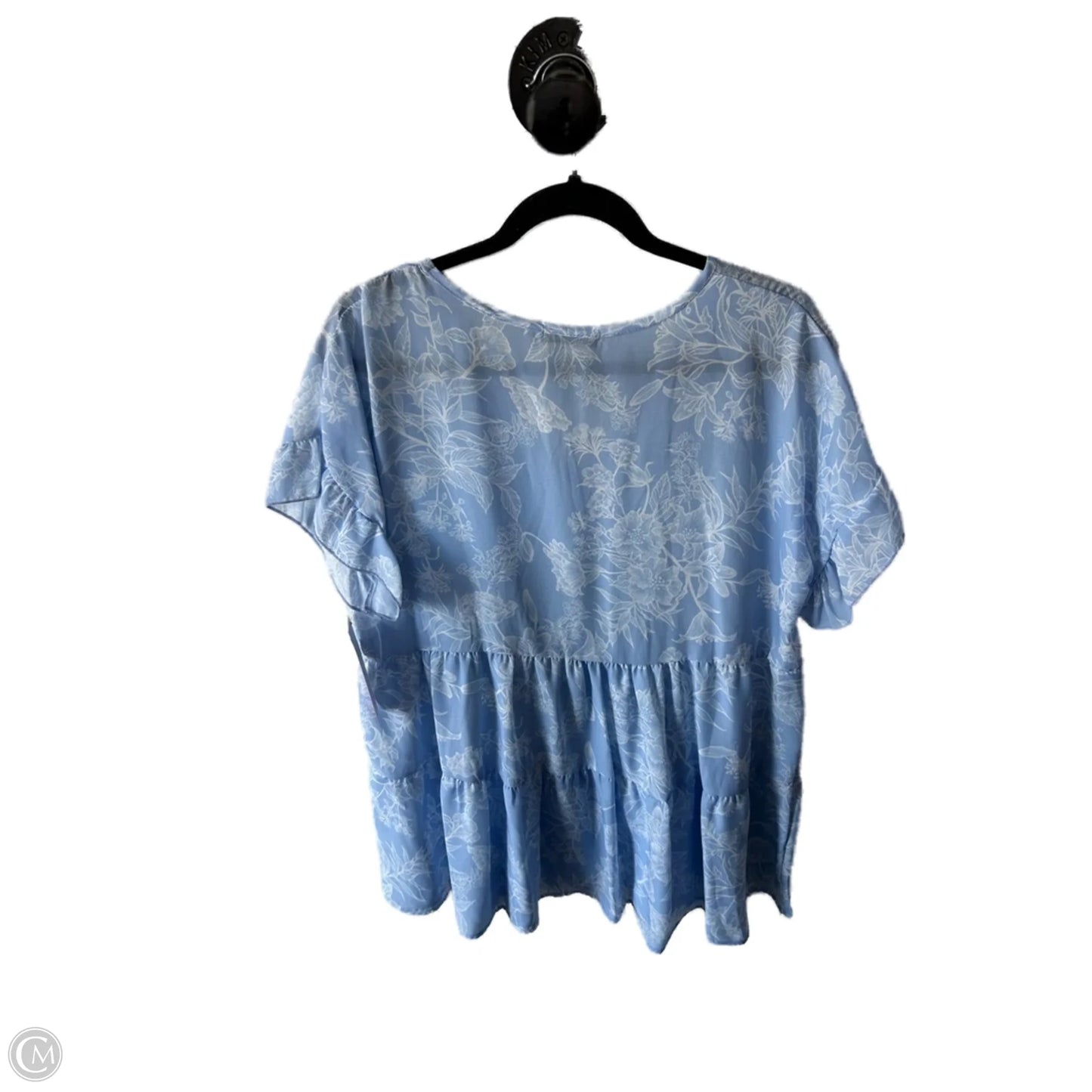 Top Short Sleeve By Clothes Mentor In Blue & White, Size: S