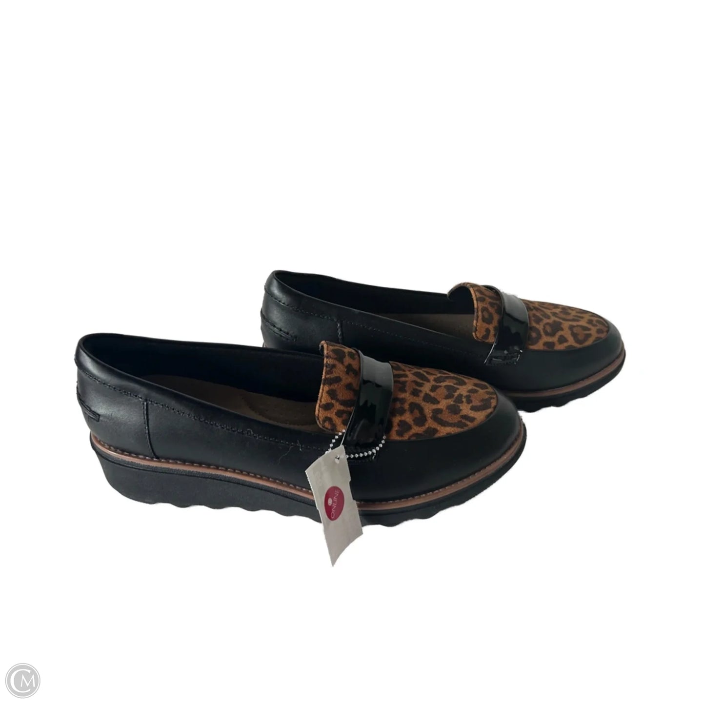 Shoes Flats By Clarks In Black & Brown, Size: 9.5