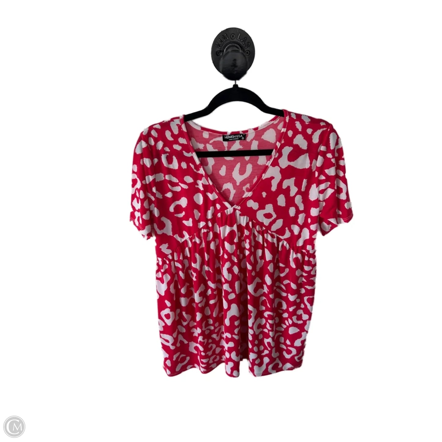Top Short Sleeve By Heimish Usa In Red & White, Size: 2x