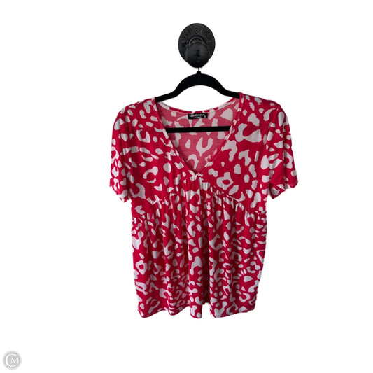 Top Short Sleeve By Heimish Usa In Red & White, Size: 2x