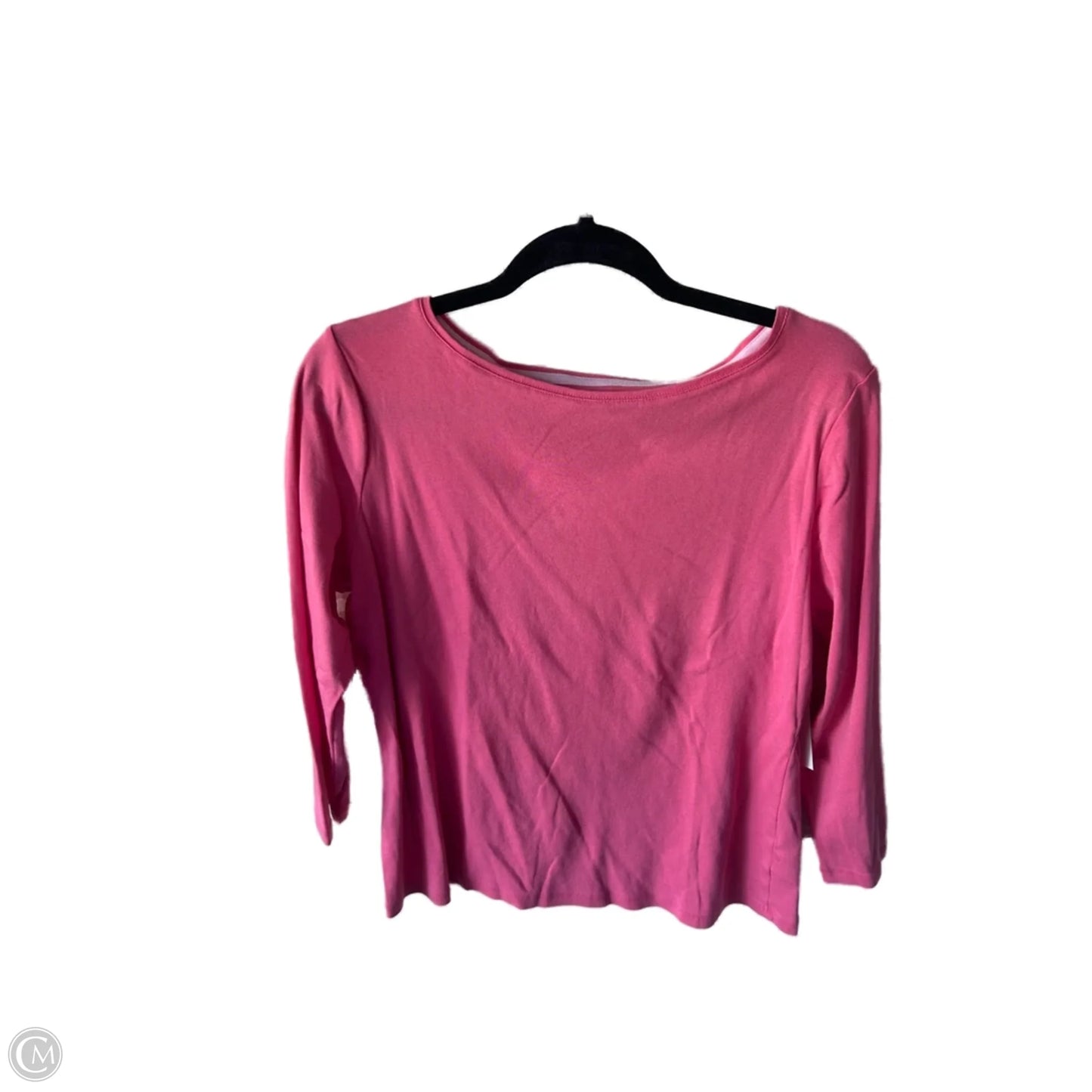 Top 3/4 Sleeve Basic By Talbots In Pink, Size: L