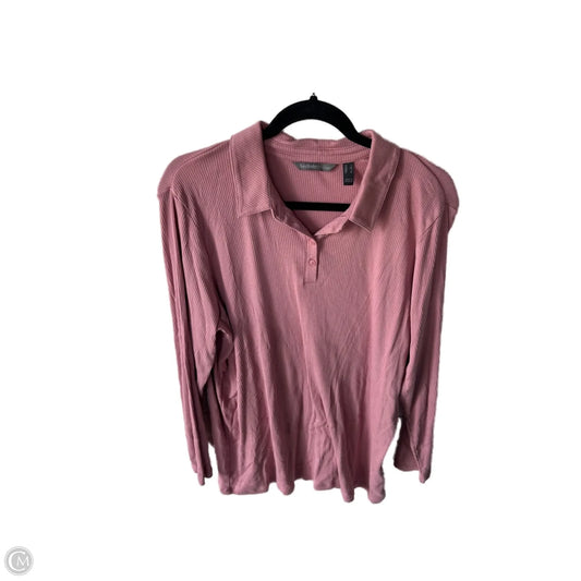 Top Long Sleeve By Any Body In Pink, Size: L