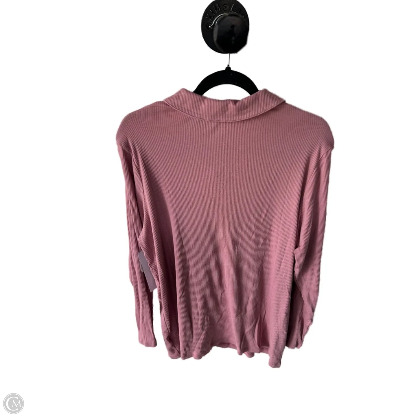 Top Long Sleeve By Any Body In Pink, Size: L
