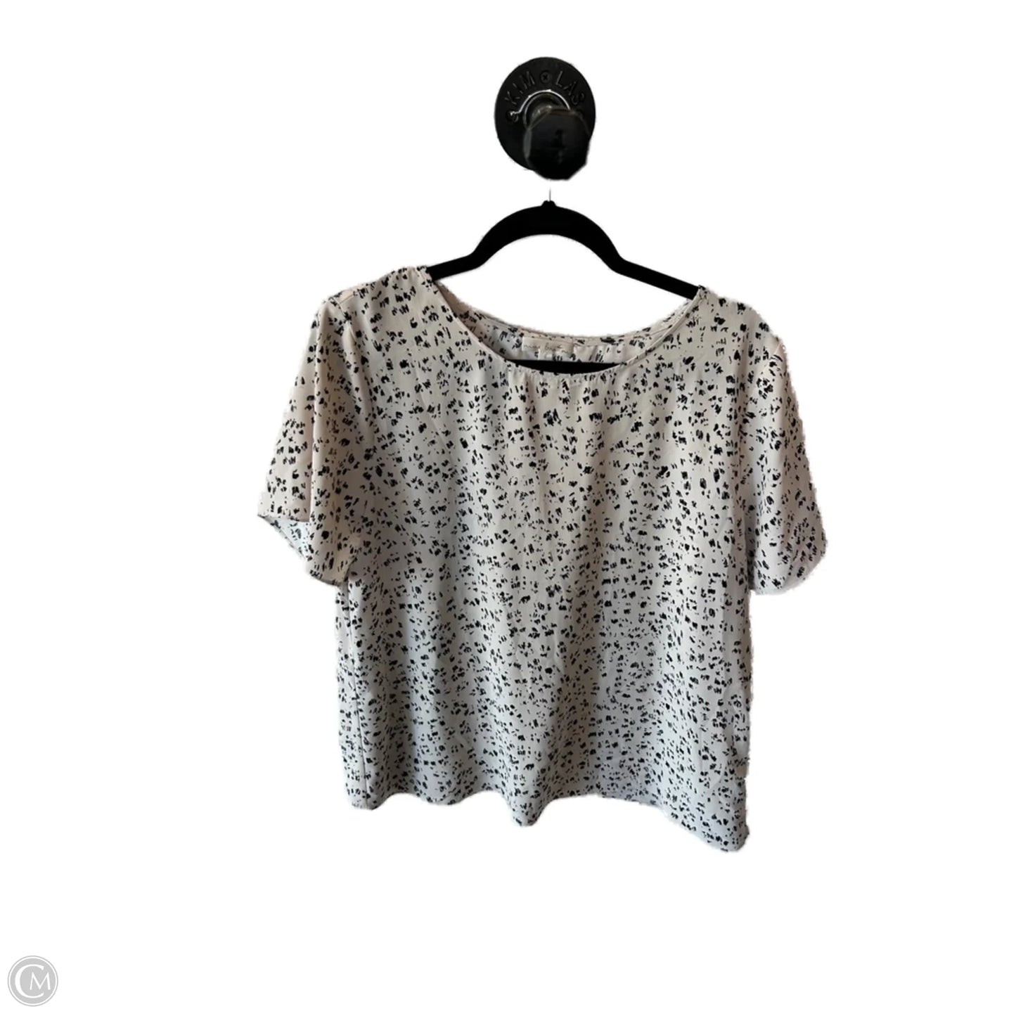 Top Short Sleeve By Cmc In Black & Cream, Size: L