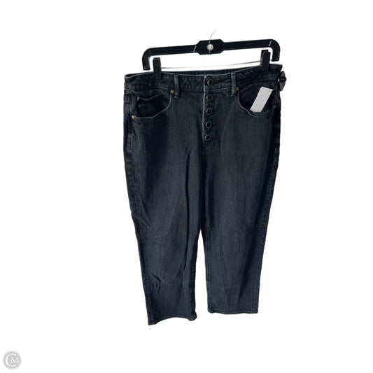 Jeans Straight By Loft In Black Denim, Size: 12