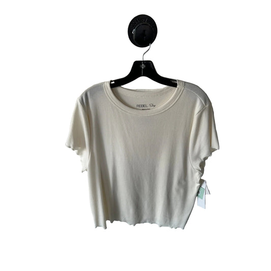 Top Short Sleeve By Clothes Mentor In Cream, Size: L