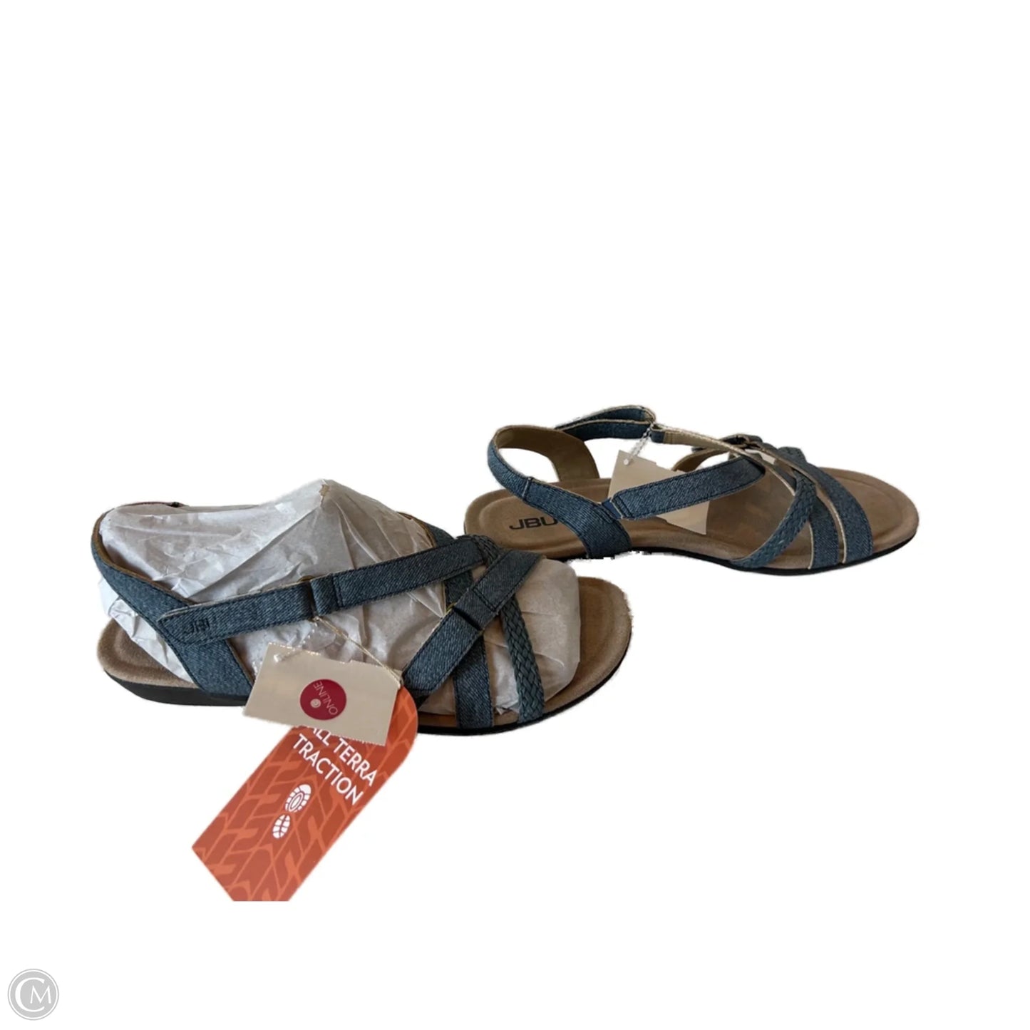 Sandals Flats By Jbu By Jambu In Blue Denim, Size: 8.5