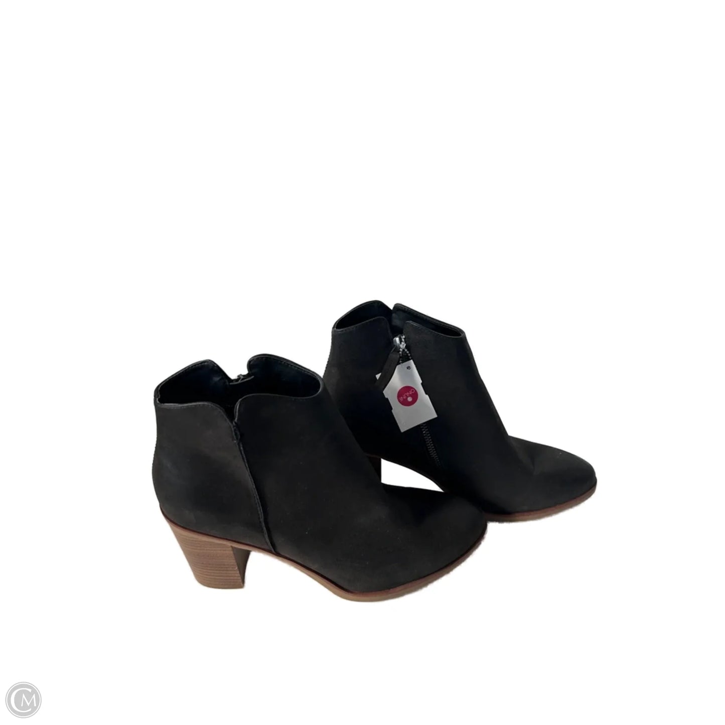 Boots Ankle Heels By Mia In Black & Tan, Size: 11