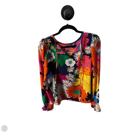 Top Long Sleeve By Shein In Floral Print, Size: M