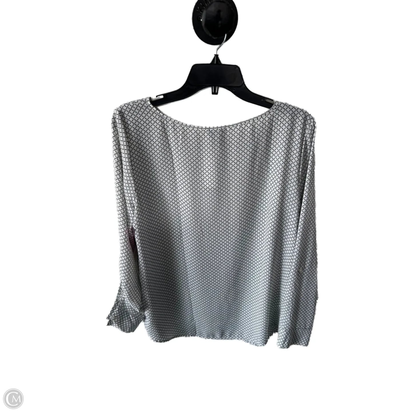 Top Long Sleeve By Ann Taylor In Blue & White, Size: L