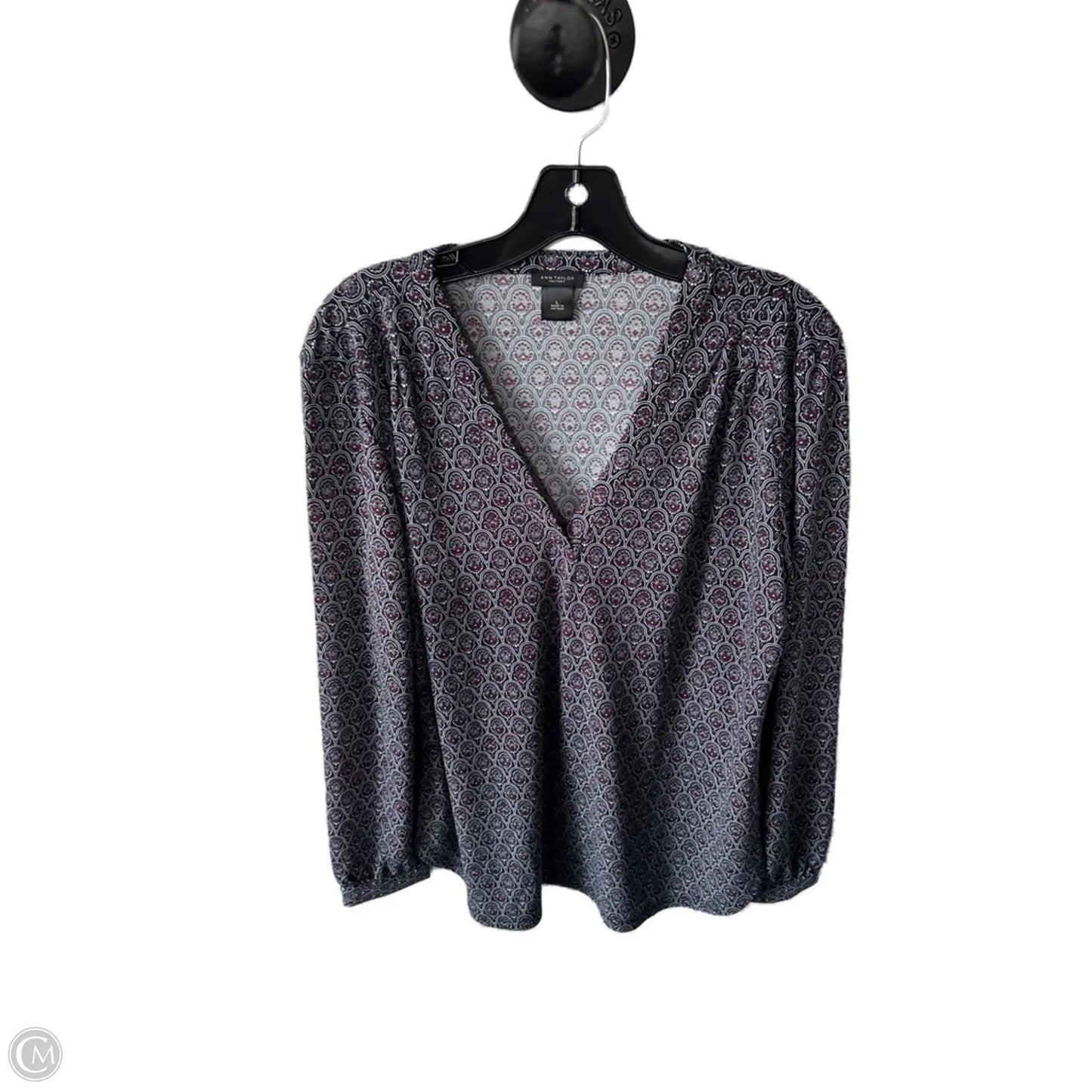 Top Long Sleeve By Ann Taylor In Blue & Red, Size: L