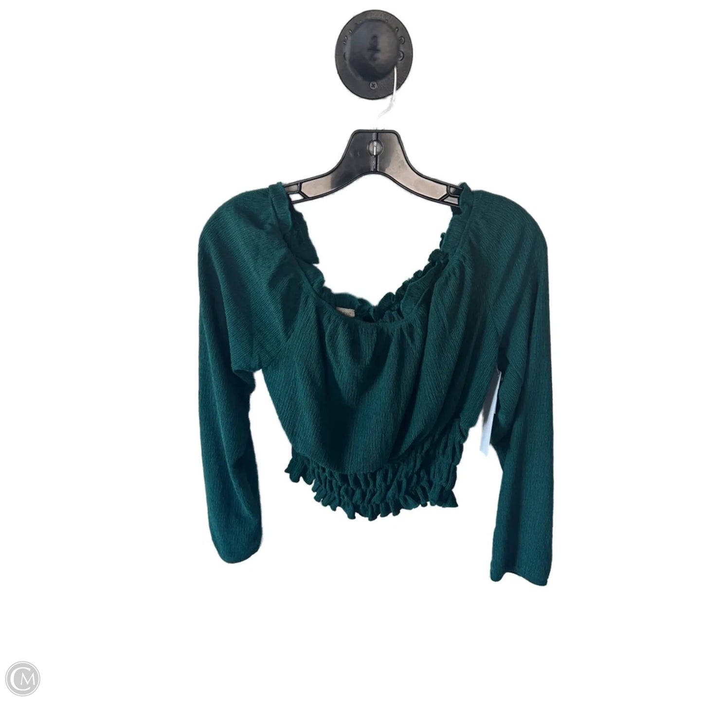 Top Long Sleeve By Cmc In Green, Size: M