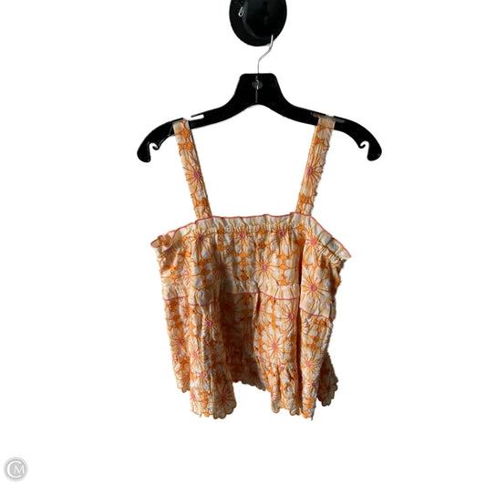 Top Sleeveless By Anthropologie In Orange & Pink, Size: S
