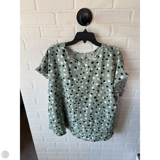 Top 2pc 3/4 Sleeve By Emery Rose In Green & White, Size: 2x