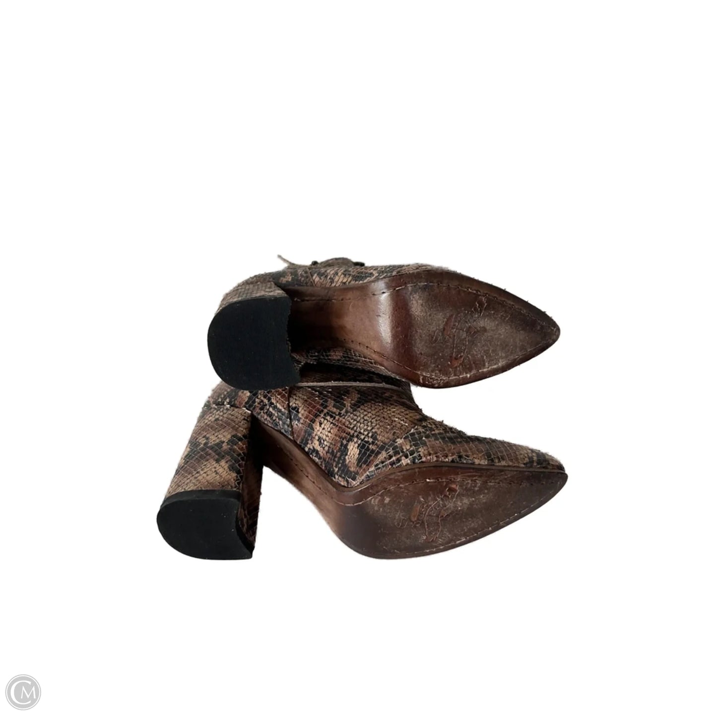 Boots Ankle Heels By Freebird In Snakeskin Print, Size: 8