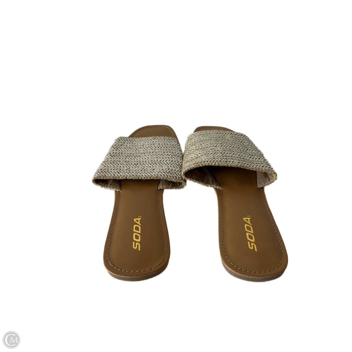 Sandals Flats By Soda In Gold & Tan, Size: 11