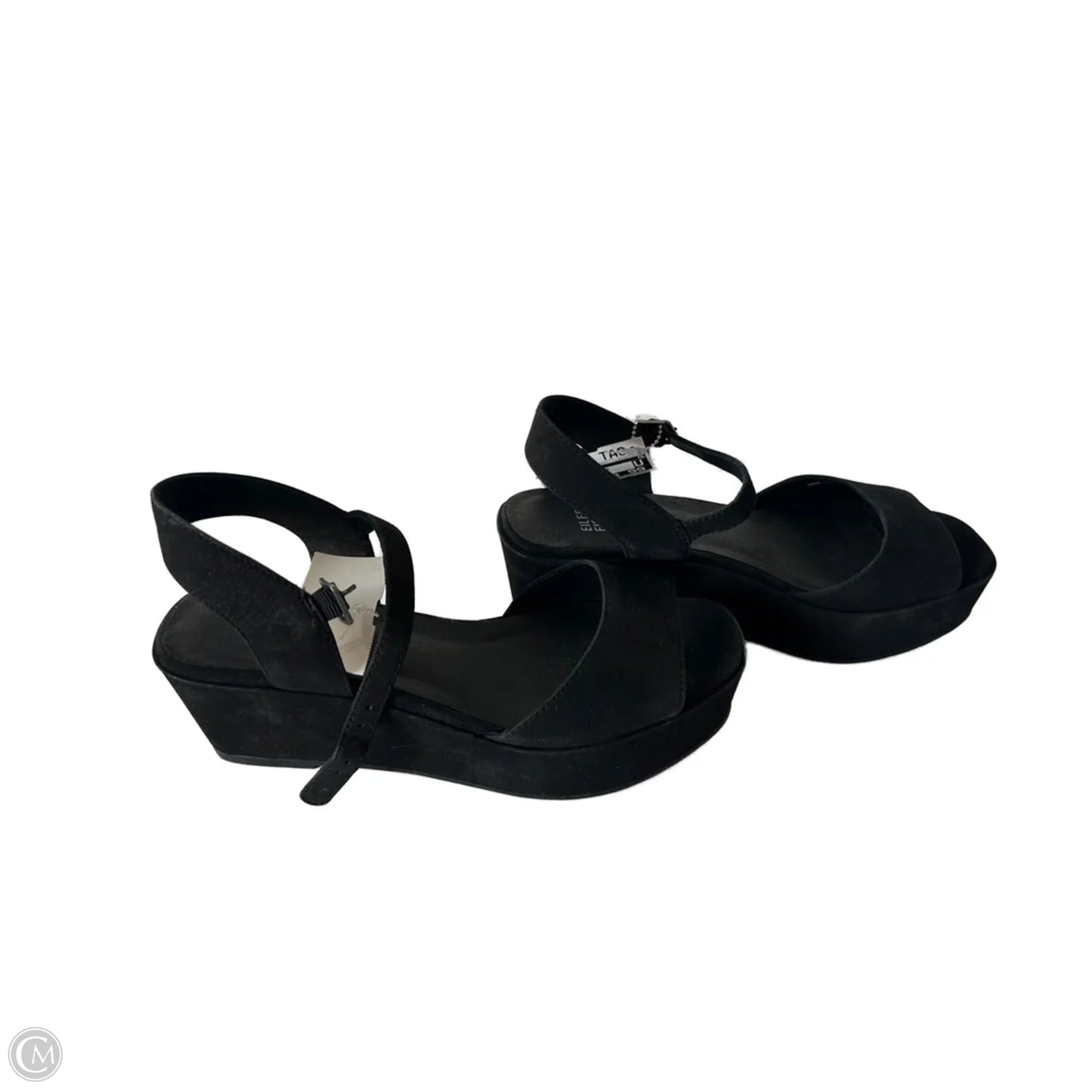 Sandals Heels Wedge By Eileen Fisher In Black, Size: 8
