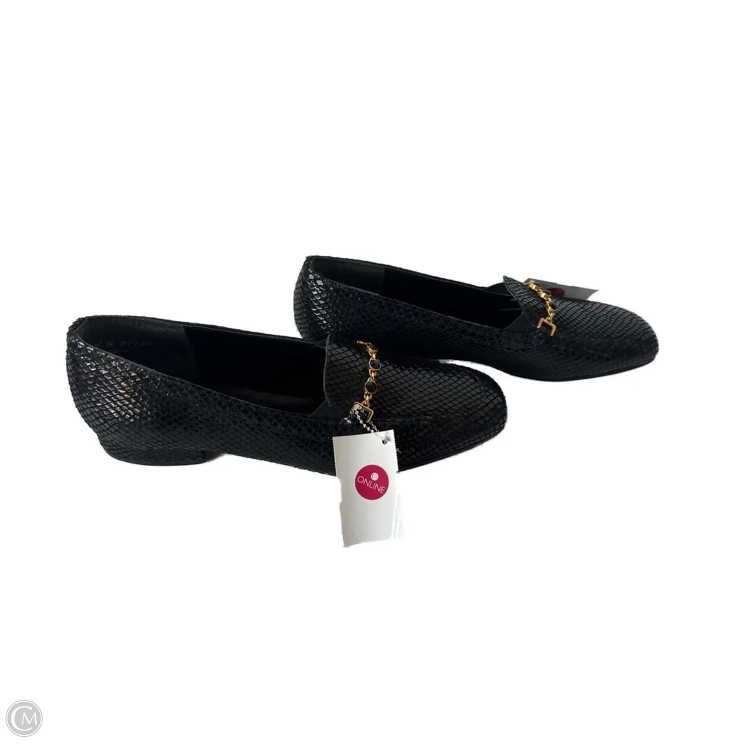 Shoes Flats By Clothes Mentor In Black & Gold, Size: 7