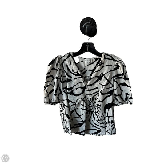 Top Short Sleeve By Rachel Zoe In Black & Cream, Size: S
