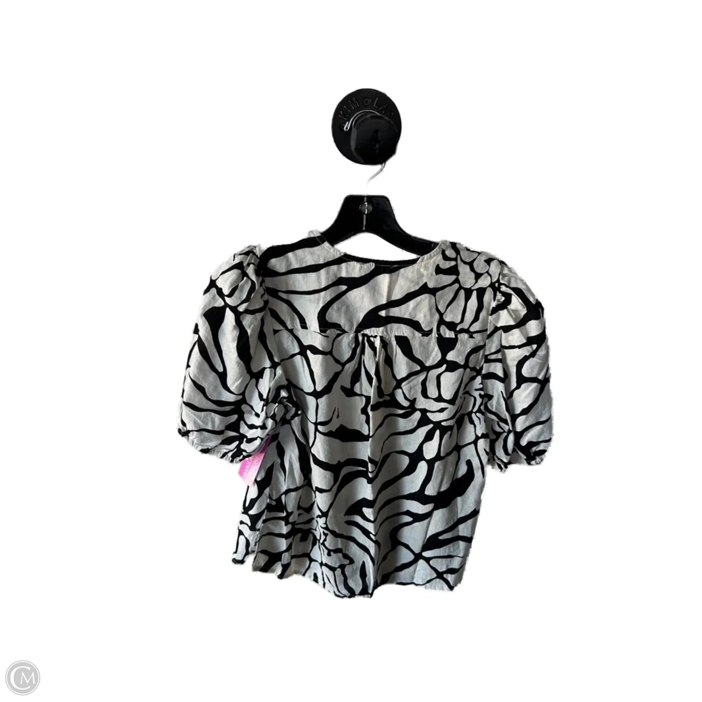 Top Short Sleeve By Rachel Zoe In Black & Cream, Size: S