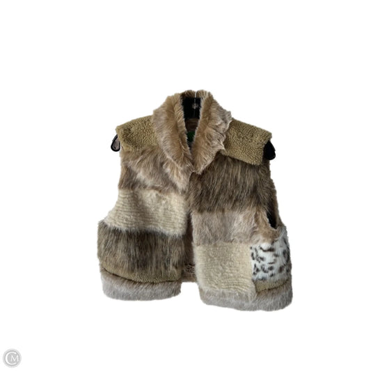 Vest Faux Fur & Sherpa By Anthropologie In Brown & Cream, Size: M