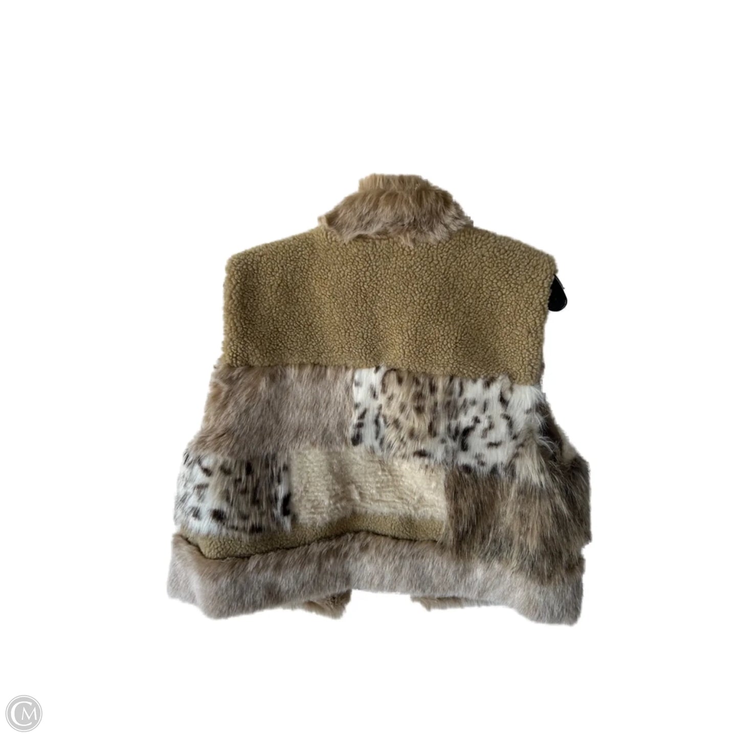 Vest Faux Fur & Sherpa By Anthropologie In Brown & Cream, Size: S