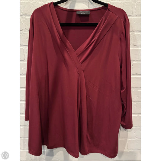 Top 3/4 Sleeve By Lane Bryant In Red, Size: 1x