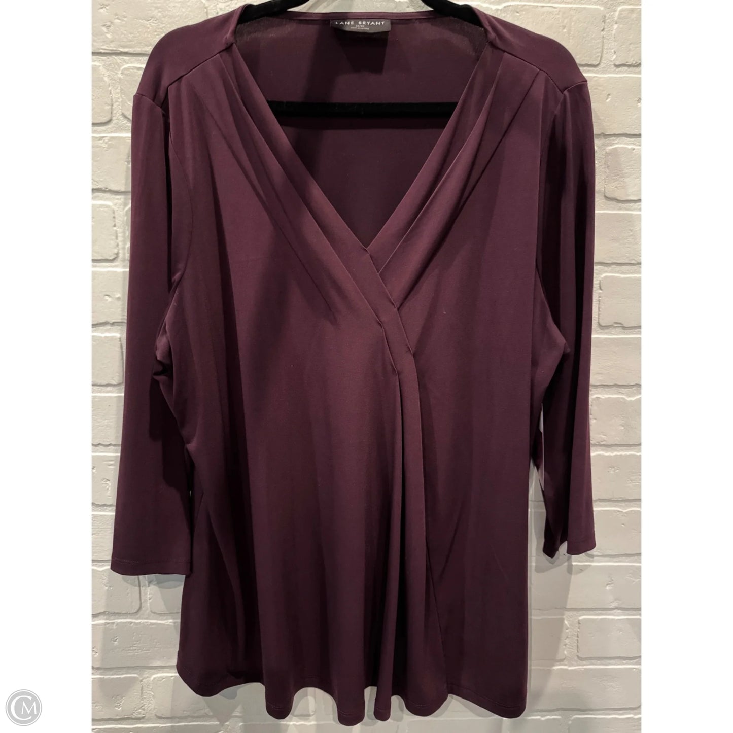 Top 3/4 Sleeve By Lane Bryant In Purple, Size: 1x