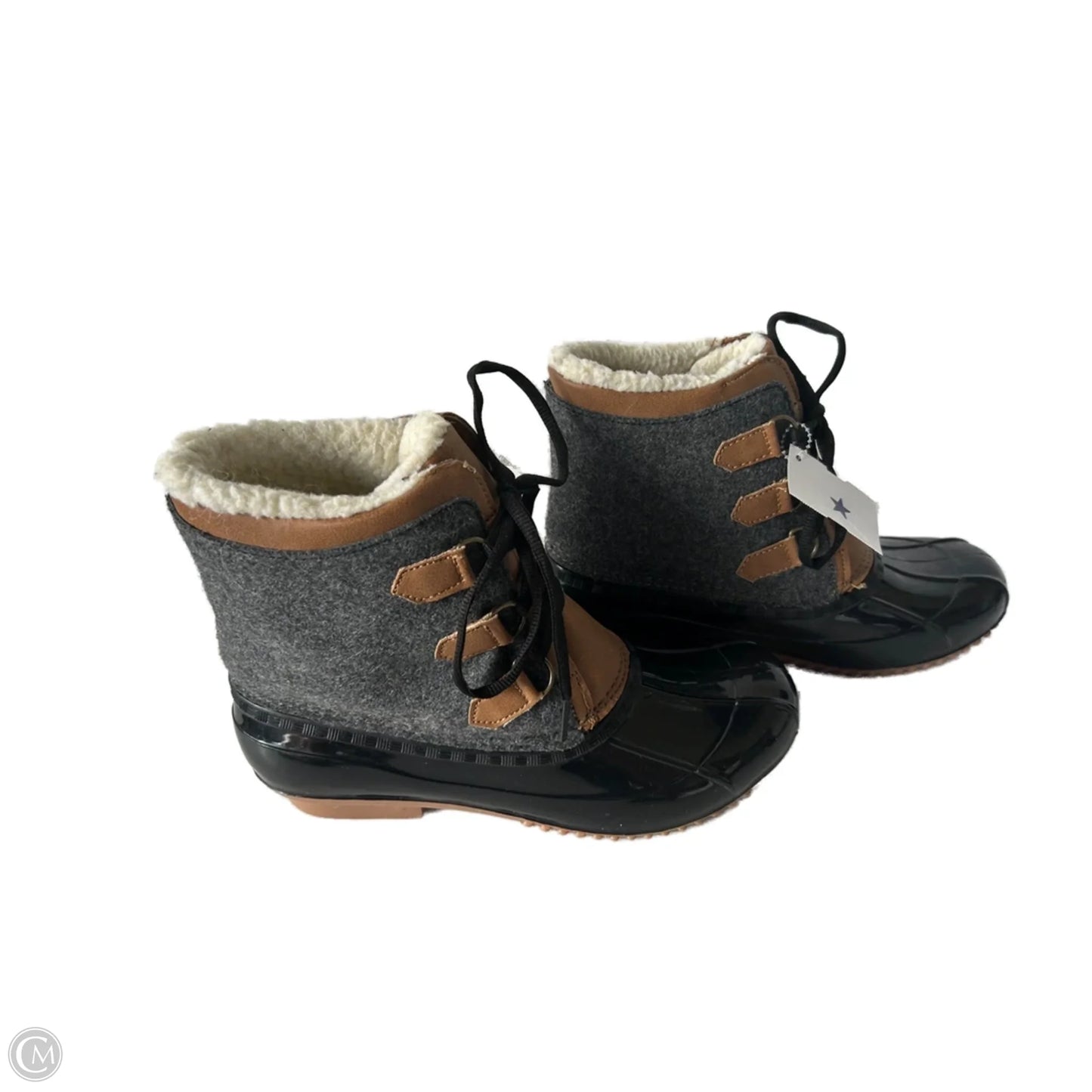 Boots Snow By Just Fab In Black & Grey, Size: 8