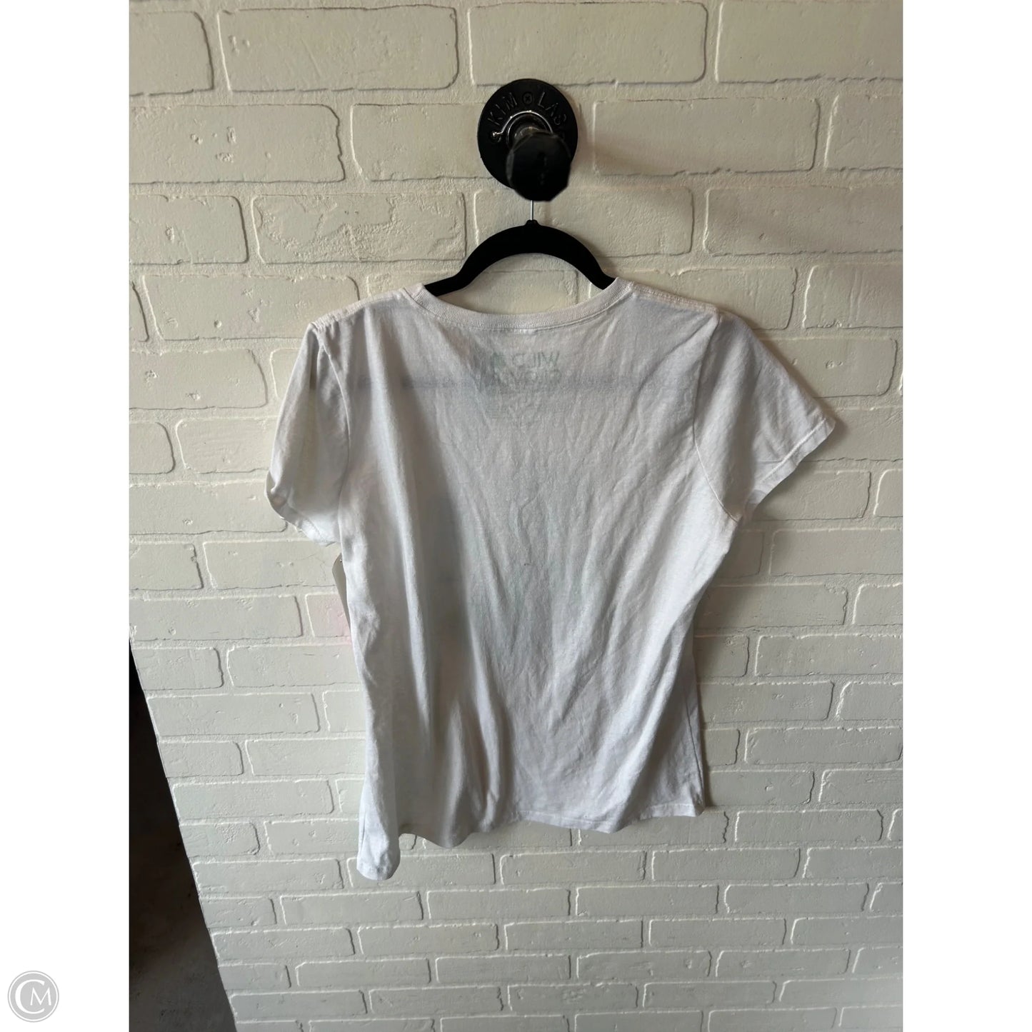 Top Short Sleeve Basic By Clothes Mentor In Green & White, Size: L