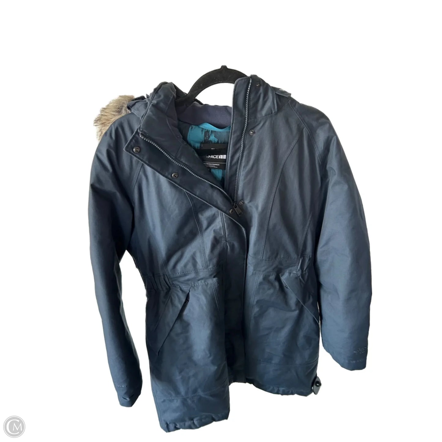 Coat Parka By The North Face In Blue & Grey, Size: L