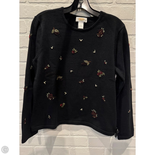 Sweater By Talbots In Black & Green, Size: M