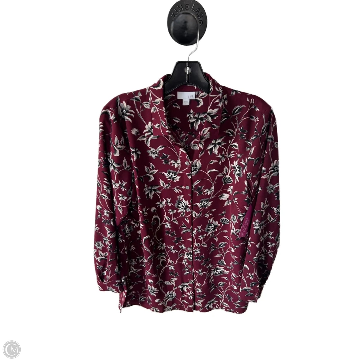 Top Long Sleeve By J. Jill In Red & White, Size: S