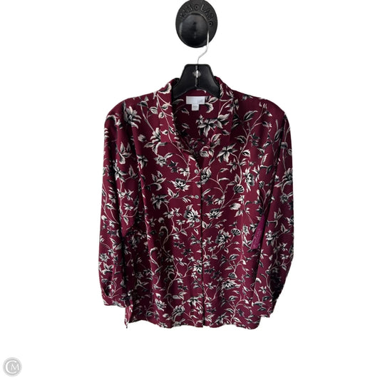 Top Long Sleeve By J. Jill In Red & White, Size: S