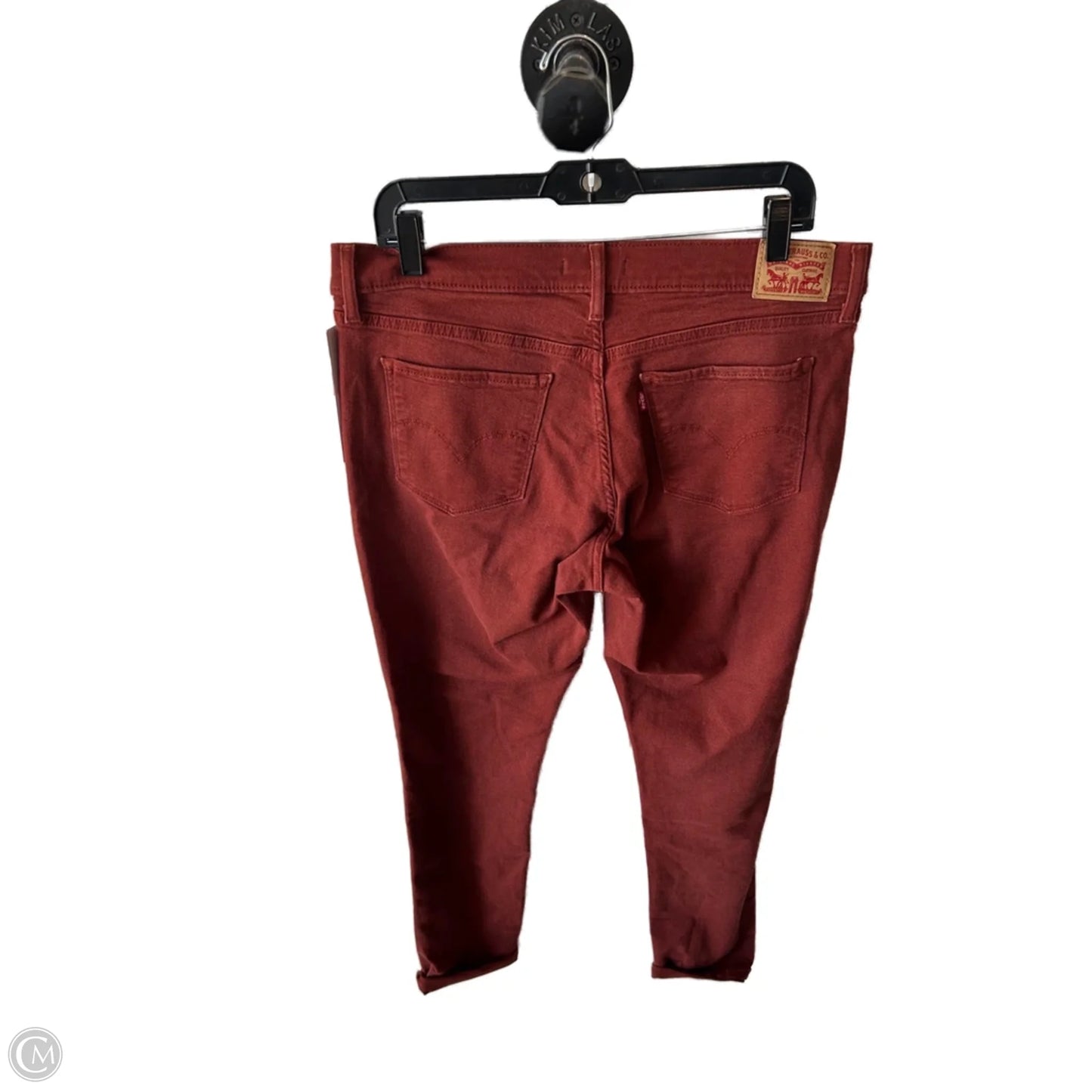 Jeans Skinny By Levis In Orange Denim, Size: 14